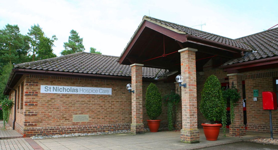 front of the st nicholas hospice care building in Bury St Edmunds